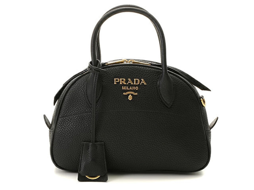 Prada 2way Shoulder Bag leather black multicolor
